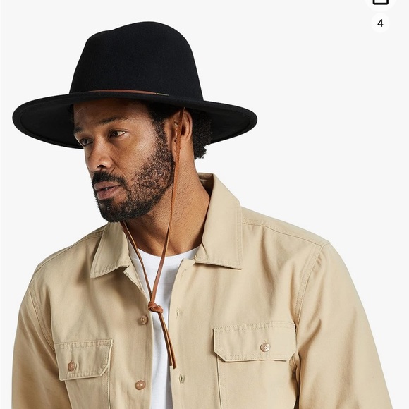 Brixton Men's Field Wide Brim Felt Fedora Hat size M - Picture 4 of 12